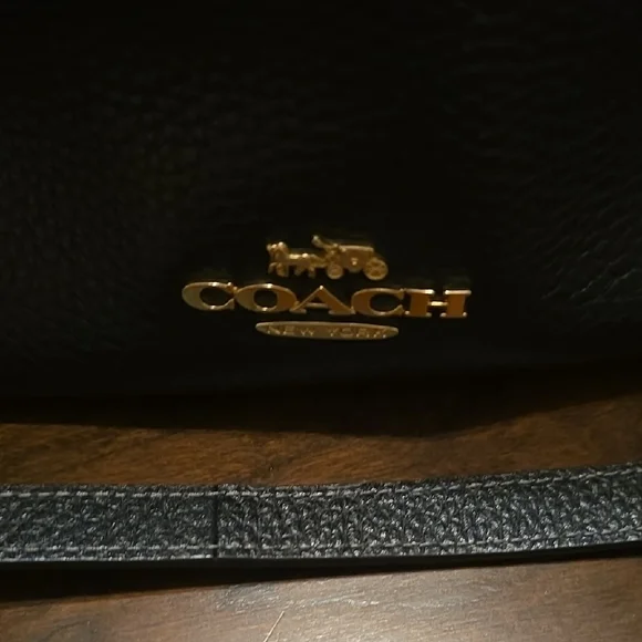 Coach Black Laurel Large Shoulder Bag with Gold Details - Picture 2 of 7